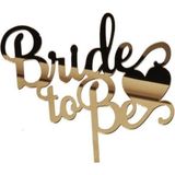 Tatlı Günler Pleksi Bride To Be Kalpli Pasta Süsü Gold