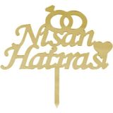 Tatlı Günler Pleksi Pasta Süsü Nişan Hatırası Gold