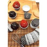 TATLI GÜNLER Siyah Puantiyeli 50'li Kek Kalıbı Fırında Dağılmayan 7x3.5 Cm Muffin Kalıbı Cupcake Stand Kapsülü