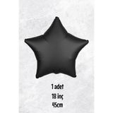 Tatlı Günler Siyah Renk Yıldız Folyo Balon 45 Cm 18 inç Helyuma Uyumlu Star Parti Doğum Günü Konsept Balonu