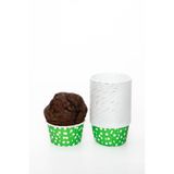 TATLI GÜNLER Yeşil Puantiyeli 50'li Kek Kalıbı Fırında Dağılmayan 7x3.5 Cm Muffin Kalıbı Cupcake Stand Kapsülü