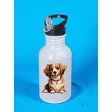 Tatlı Köpek Baskılı Matara Suluk 600 ml - Kız Çocuk Suluk, Kız Sulukları