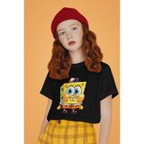 Tatlı Süngerbob Baskılı Unisex Çizgi Film Çocuk Tişört (1-12 Yaş) - Siyah - 7 - 8 Yaş