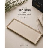 Tatlı Sunumlarınıza Geniş Bir Boyut: Porland Seasons Baton Pasta Tabağı (16X35 Cm) - 1 Adet - Bej
