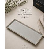 Tatlı Sunumlarınıza Geniş Bir Boyut: Porland Seasons Baton Pasta Tabağı (16X35 Cm) - 1 Adet - Gri