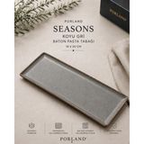 Tatlı Sunumlarınıza Geniş Bir Boyut: Porland Seasons Baton Pasta Tabağı (16X35 Cm) - 1 Adet - Koyu Gri