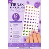 Tatlı Süprizler Tırnak Sticker - Çiçek Temalı 60 Adet