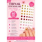 Tatlı Süprizler Tırnak Sticker - Gül ve Ayçiçeği Temalı 60 Adet