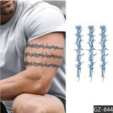 Tattoo 1 Ay Kalıcı Gerçekci Dikenli tel12 Saat Sonra Kararan Yapıştırma Geçici Dövme