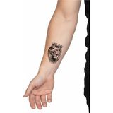 Tattoo Gerçekçi Aslan ve Taç Minimal Model Geçici Kol Bacak Geçici Sticker Yapıştırma Dövme