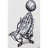 Tattoo Gerçekci Geçici Dövme Tattoo El Basketball Desenli Dövme Sahte Etiket Kadın Erkek Kol Bacak - Siyah