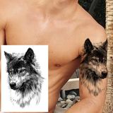 Tattoo Gerçekci Kurt Desenli Dövme Etiket Kadın Erkek Kol Bacak