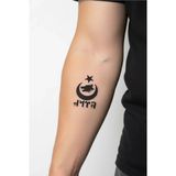 Tattoo Gerçekçi Türk Ayyıldız ve Kurt Minimal Model Geçici Dövme Kol Bacak Sticker Suya Dayanıklı