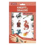 Tattoos - Knıghts & Dragons - Şövalye ve Ejderha Geçici Dövme | 40’lı Çocuk Dövmesi