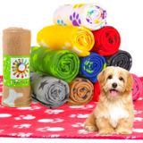 Tatuo 12 Parça Yavru Köpek Battaniyesi Yumuşak Polar Evcil Hayvan Battaniyesi Sıcak Pençe Baskılı Battaniye Yıkanabilir Uyku Matı Ped Yatak Örtüleri Kediler Yavru Kedi Yavrusu ve Diğer Küçük Hayvanlar için