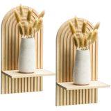Tatuo 2 Adet Boho Ahşap Gökkuşağı Duvar Rafları Bohem Mumluklar Gökkuşağı Asma Raf Duvara Monte Kitap Rafı Oturma Odası Banyo Yatak Odası Sınıf Ofis Çocuk Odası Duvar Dekoru için