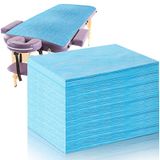 Tatuo 50 Adet 71 x 70 İnç Tek Kullanımlık Yatak Çarşafları Su Geçirmez Yatak Örtüsü Masaj Masası Örtüsü Spa, Güzellik Salonu, Oteller için Dokumasız Kumaş (Mavi)