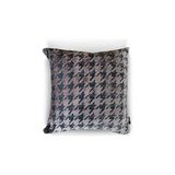 Taupe Houndstooth Kazayağı Desenli Dekoratif Kırlent/yastık Kılıfı 45X45 CM,%100 Polyester Döşemelik Kumaş - 001-Renkli - Option-1