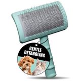 Tauro Pro Line Plastik Uzun ve Kısa Saç Kesme Köpek Fırçası, Deshedding & Dolaşık Açmak için - Köpek ve Kedi Bakımı için Nane Slicker Fırça - Dikdörtgen, Esnek Yastık ve Kaymaz Kavrama