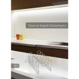 Tava Kapak Düzenleyici Paslanmaz 5 Bölmeli Tabaklık Gri