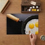 Tavada Göz Yumurta - Kahvaltı Tasarımı 240 Parça Ahşap Puzzle Ahşap Kutuda MP01788