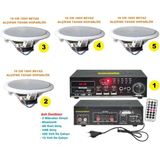 Tavan Hoparlör Seti (1 Adet Anfi + 4 Adet 100V 16 cm Tavan Hoparlör)