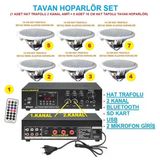 Tavan Hoparlör Seti(1 Adet Hat Trafolu 2 Kanal Amfi + 6 Adet 16 Cm Hat Tafolu Tavan Hoparlör Tavan Hoparlör Set (1 Adet Hat Trafolu 2 Kanal Amfi + 6 Adet 16 Cm Hat Trafolu Tavan Hoparlör)