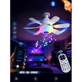 Tavan Vantilatörü Bluetooth Hoparlör RGB LED Avize, 50 cm, 3 Kademeli Fan Hızı, Kumandalı, Zaman Ayarlı, Dimlenebilir Aydınlatma, E27 Duylu, 32W GVL-32