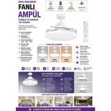 Tavan Vantilatörü Dolunay Fan LED Ampül (Hayalet Pervaneli) Kumandalı E27 Duy Uyumlu 3 Renk Dim Edilebilir Fanlı Ampül - Beyaz