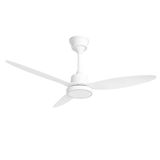 Tavan Vantilatörü LED Armatür 132cm 64W, APP ve Kumanda Kontrollü, 6 Kademeli Fan, 3 Işık Rengi Tersine Dönüş Özellikli, Gece Modu, Sessiz Motor, 3 Kanatlı Tavan Fanı GVA64, Beyaz Beyaz