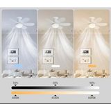 Tavan Vantilatörü, Uzaktan Kumandali LED 40W Isikli Soket 52 cm - Beyaz