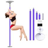 Tavana kalıcı sabitleme dans barı, ticari fitness striptiz barı, dans barı, mor silikon striptiz bar seti, portab döner dans barı