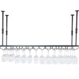 Tavana Monte Şarap Rafı Düzenleyici Metal Cam Tutucu, Şarap Şişesi Depolama Rafı Balck Asma Kadehler Mutfak/Yemek/Oda için Teşhir Rafları (Boyut: 140 x 30 cm) ()
