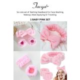 TAVGA 3'lü Cotton Travel Saç ve Bilek Bandı Seti (Maske-Makyaj- El ve Yüz Yıkama Bandı)