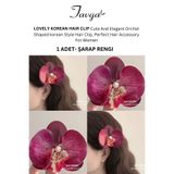 TAVGA Cute Korean Orkide Çiçeği Süslü Çok Amaçlı Pens Toka