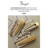 TAVGA Golden Cute Korean Fashion Hair Clips Set Saç Tokası Seti