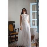 Tavie İki kuşaklı kolsuz elbise-Beyaz