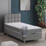 Tavira Tek Kişilik Baza Başlık Letto Yatak Seti - Gri
