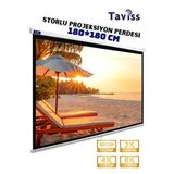 Taviss 180x180 CM Storlu Manuel Projeksiyon Perdesi