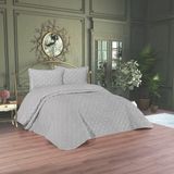 Tavolo Unıque Olivia Kadife Dolgulu Çift Kişilik Yatak Örtüsü - Gri - 240 x 260 cm