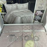 Tavolo Unıque Yeşim Jakarlı Şönil Çift Kişilik Yatak Örtüsü - Pudra - 230 x 240 cm