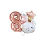 Tavşan Bunny Konsept 8 Yaş Balon Set Easter Sevimli Tavşan Woodland Doğum Günü Parti Balon Buketi