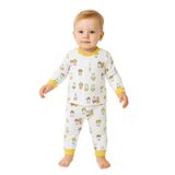 Tavşan Desenli Önü Çıtçıtlı Bebek Pijama Takım, SARI, 6-9 AY