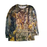 Tavşan Desenli Orman Kamuflaj Sıfır Yaka Uzun Kollu Sweatshirt