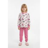 Tavşan Desenli Uzun Kollu Mevsimlik Pamuk Kız Çocuk Pijama Takımı