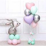 TAVŞAN FOLYO BALONLU KALP FOLYO BALONLU DEMETİ DOĞUM GÜNÜ SET SÜSÜ