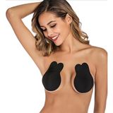 Tavşan Kulakları YAPIŞKANLI SÜTYEN (Minyon Geniş Beden, SİYAH, C (90))