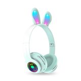 Tavşan Kulaklı Bluetooth Kulaklık, Renkli LED Işıklı, 5.0 Versiyon, Ayarlanabilir Büyüklük, Hafıza Kart Girişli, 40mm Kulaklık, 6 Saat Kullanım Süresi, BASS TİZ MÜTHİŞ SES (TURKUAZ)