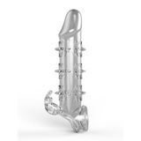 Tavşan Kulaklı Noktalı Testis Halkalı Şeffaf Penis Kılıfı