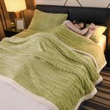 Tavşan Kürklü Kadife Polar Battaniye(Green,180 * 200cm) | Çok Renkli Çoklu Boyutlar: Ev Çekyat Kullanımı
